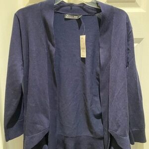 New York & Company 7th Avenue Design Studio Navy blue Open Front Cardigan Size L